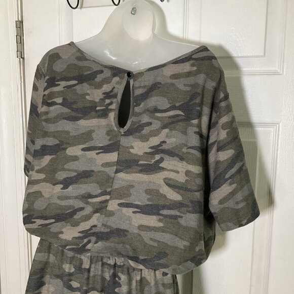 camo camouflage Romper Green Pockets Lightweight Loungewear Size 3XL Pockets - Picture 5 of 13